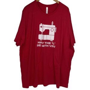 Canvas Sewing Tshirt Adult 4XL Red 100% Cotton‎ May The 1/4" Be With You -